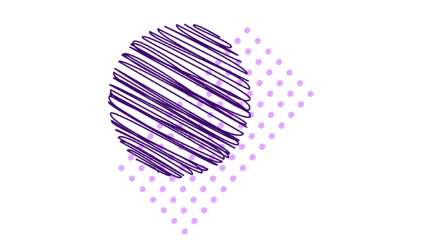 Abstract background featuring a dynamic combination of scribbled lines and clean dots.