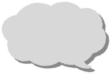 Fototapeta premium 手描き風の雲型の吹き出し（横長）