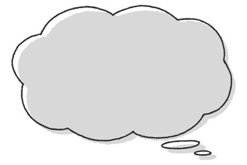 手描き風の雲型の吹き出し（横長）（横長）