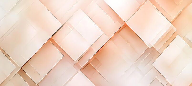 Abstract geometric background with watercolor squares in soft peach tones, creating a textured pattern empty template ideal for personalized use