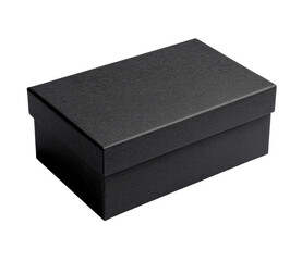 Fototapeta premium Matte black, rectangular box with a lid on dark background
