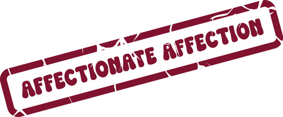 Retro Grunge Affectionate Affection Rubber Stamp Design for Love and Sentiment Messages