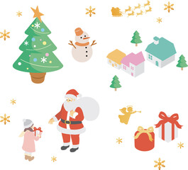 Merry Christmas! Isometric Winter Decoration Elements