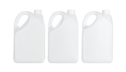Collection Modern White Plastic Jerry Can, Isolated on Transparent Background