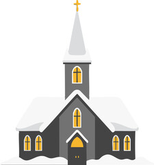 Snowy Christmas Church