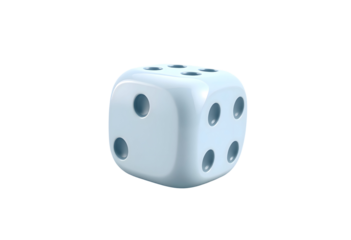Light Blue 3D Dice for Games and Chance