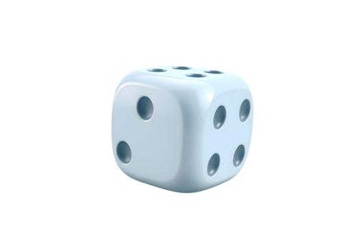Light Blue 3D Dice for Games and Chance