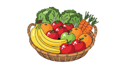 basket with vegetables