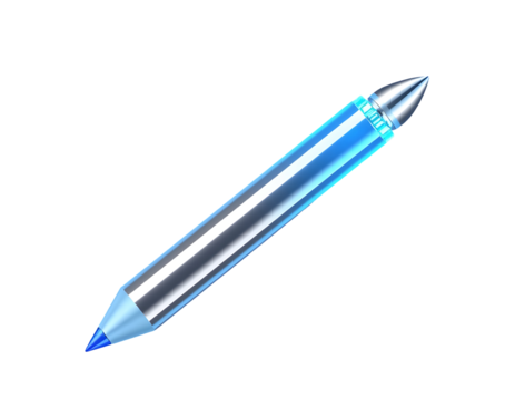 Futuristic Metallic Stylus with Glowing Blue Core