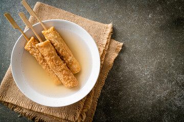 Odeng - Korean fish cake skewer in soup