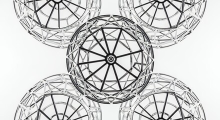 Abstract Spheres in Black and White - A Study of Geometric Forms and Interconnectedness.