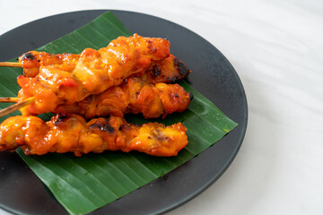 grilled chicken skewer in Asian style