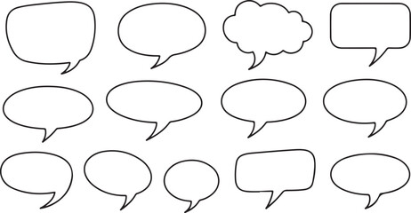 Obraz premium Collection of speech bubbles with different shapes