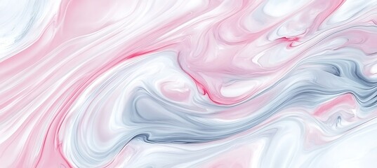 Abstract pink and white fluid art background with marble effect, perfect for modern design projects empty template ideal for personalized use