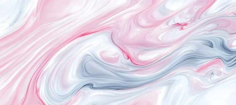 Abstract pink and white fluid art background with marble effect, perfect for modern design projects empty template ideal for personalized use