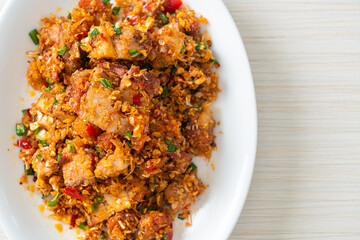 roasted crispy belly pork with salt and chili