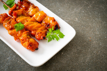 grilled chicken skewer with herbs and spices