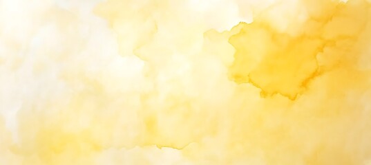 Gentle watercolor background in shades of yellow, creating a soft and dreamy texture, isolated on white background empty template ideal for personalized use