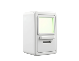 Modern 3D ATM Kiosk with Glowing Green Screen