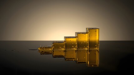 Golden Geometric Columns with Soft Bokeh, Contemporary Luxury Aesthetic