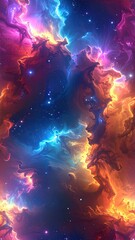 Obraz premium Colorful nebulous cosmos, swirling clouds of space dust