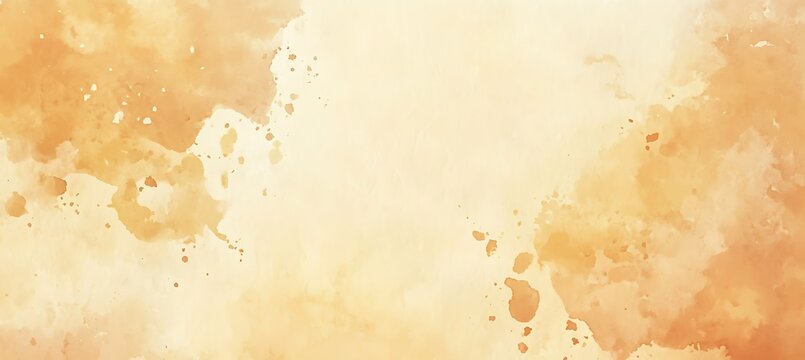 Soft watercolor background with yellow and orange hues, creating a gentle and warm artistic texture empty template ideal for personalized use