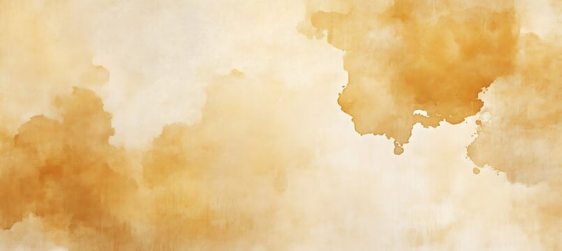 Soft watercolor background with a blend of yellow and brown hues creating a calming and natural effect empty template ideal for personalized use