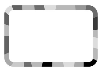 Fototapeta premium モノクロのモザイク柄で囲まれた角丸長方形フレーム