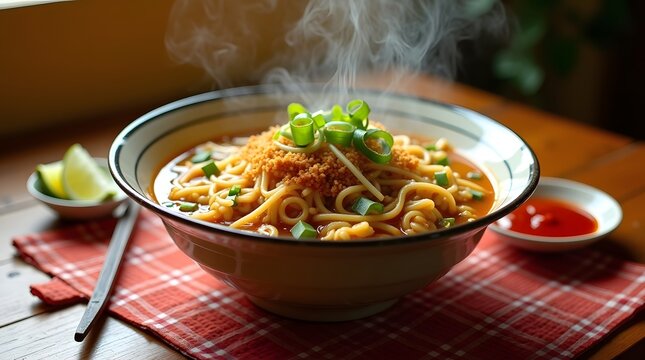 A steaming bowl of Mee rebus Johor presents a flavourful, tempting and visually appetizing