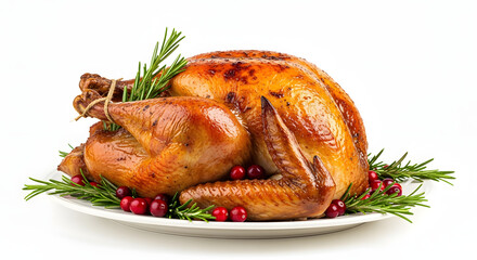 Delicious Roasted Turkey with Cranberries and Rosemary for a Holiday Feast