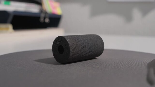Close shot of a small foam roller for massaging hands