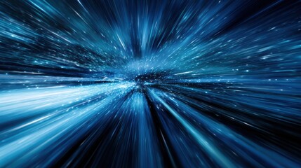 Dynamic abstract light pattern showcasing speed and energy in vivid blue tones, perfect for creative projects.