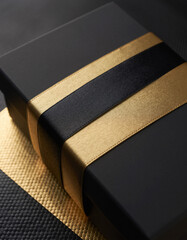 Premium Luxury Black and Gold Blank Packaging Box
