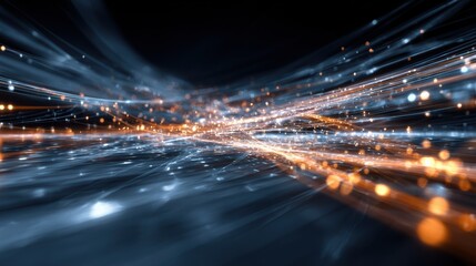 Dynamic light trails creating a visually striking effect of motion and energy, perfect for tech-themed projects.