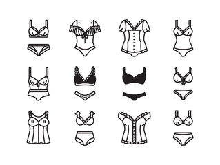 Lingerie line art soft shadows form