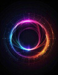 Luminous, rainbow rings in dark space