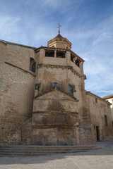 Fototapeta premium The side section, which has a fountain, in the Church of San Pablo located in the Plaza Primero de Mayo in Úbeda.