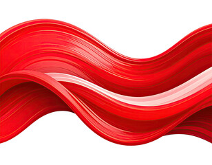 A flowing, vibrant red and white ribbon-like design against a black background