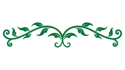 Decorative Green Floral Divider Vector Design