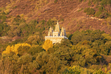 Beijing Biyun Temple Vajra Throne Pagoda in the morning light
