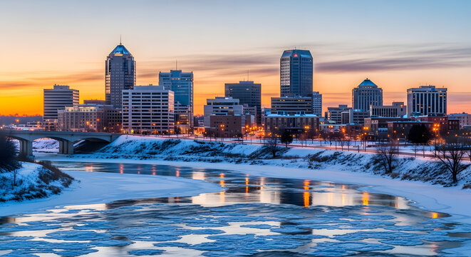 Sioux Falls Winter Skyline