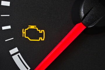 Engine malfunction indicator in a car