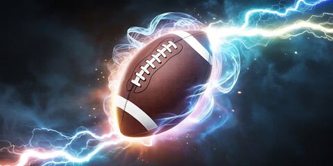 American Football with Lightning and Energy Effects artwork photo