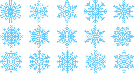 ❄️ Winter snowflake pattern vector set for Christmas and holiday decoration design