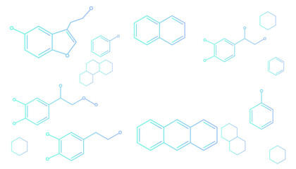 化学物質の構造式のフレームイラスト　コピースペース