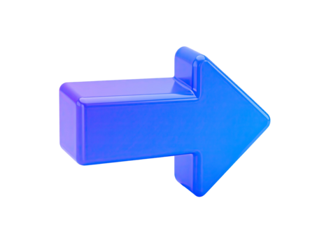 A glossy, gradient blue right-pointing arrow against a solid black background
