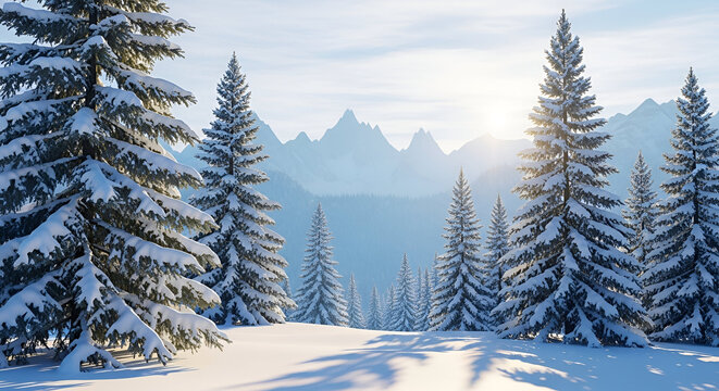 winter landscape with trees