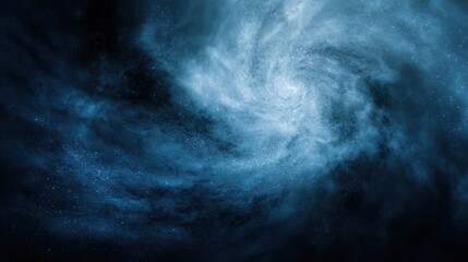 Stunning cosmic swirl of blue and dark space, showcasing the beauty of the universe's mysteries and wonders.