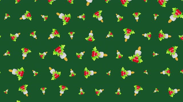 Christmas holiday festive pattern candles holly berries seamless seasonal background