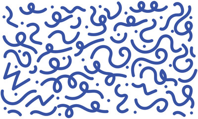 Wavy Lines in Blue Colors. Abstract Background with Colorful Gradient curves. Squiggly Design Elements